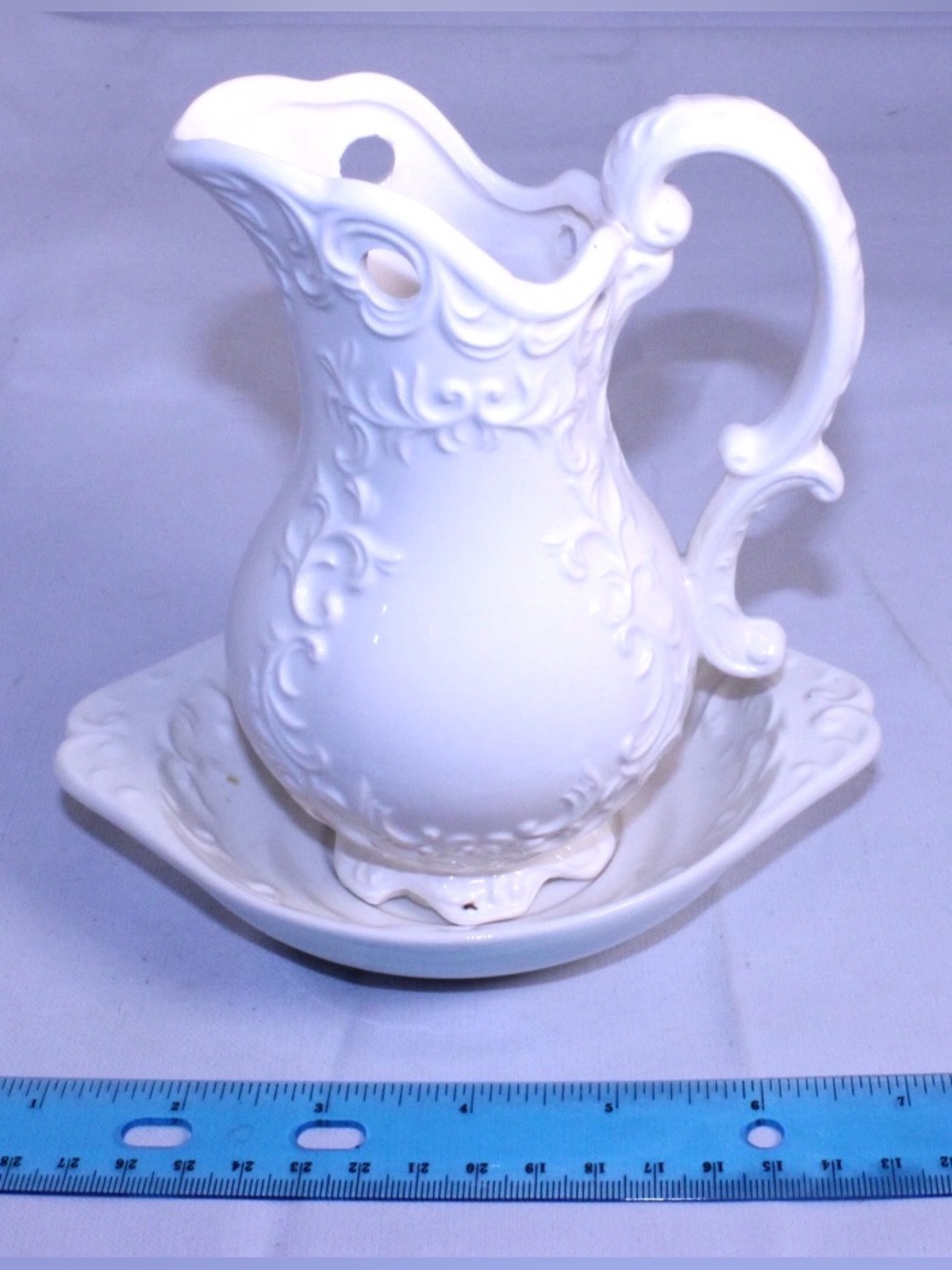 Vintage Napcoware White Provincial Pitcher and Wash Basin Set